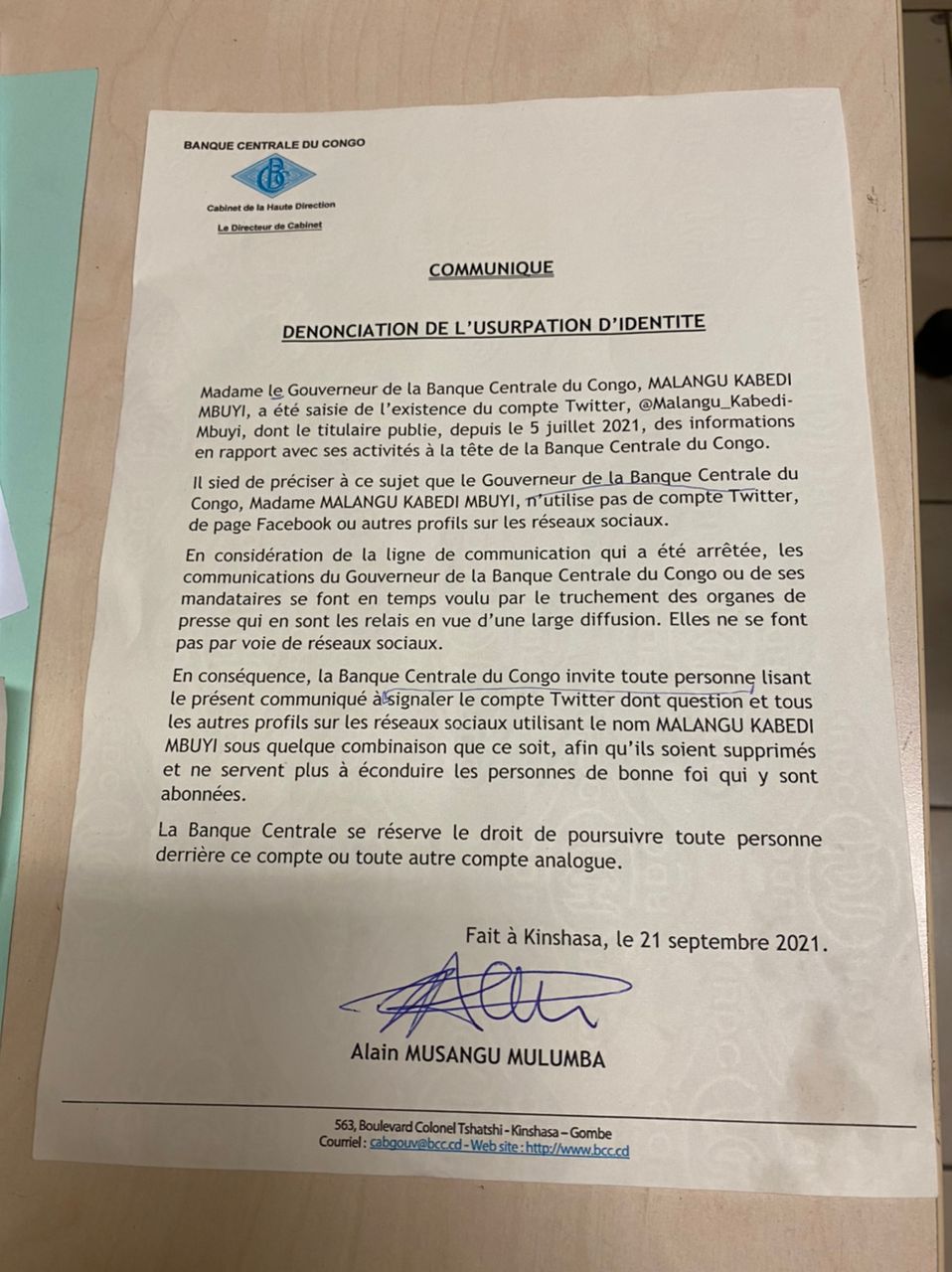 Communiqué