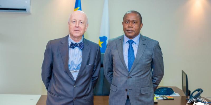 Denis Kadima et l'ambassadeur de l'Espagne en RDC