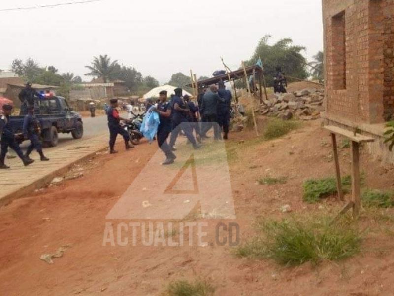 La police lors des manifestations de Lamuka contre Malonda/Ph. ACTUALITE.CD