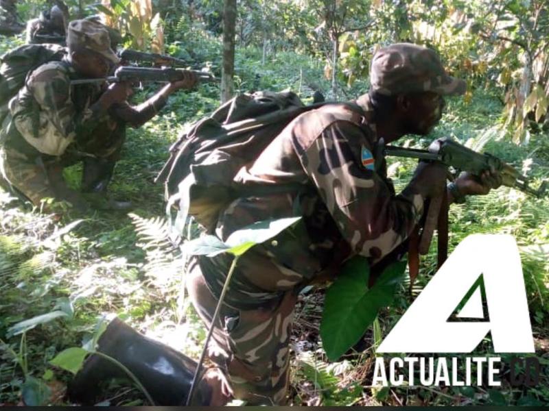 Les militaires congolais lors d'un training au combat de jungle à Beni