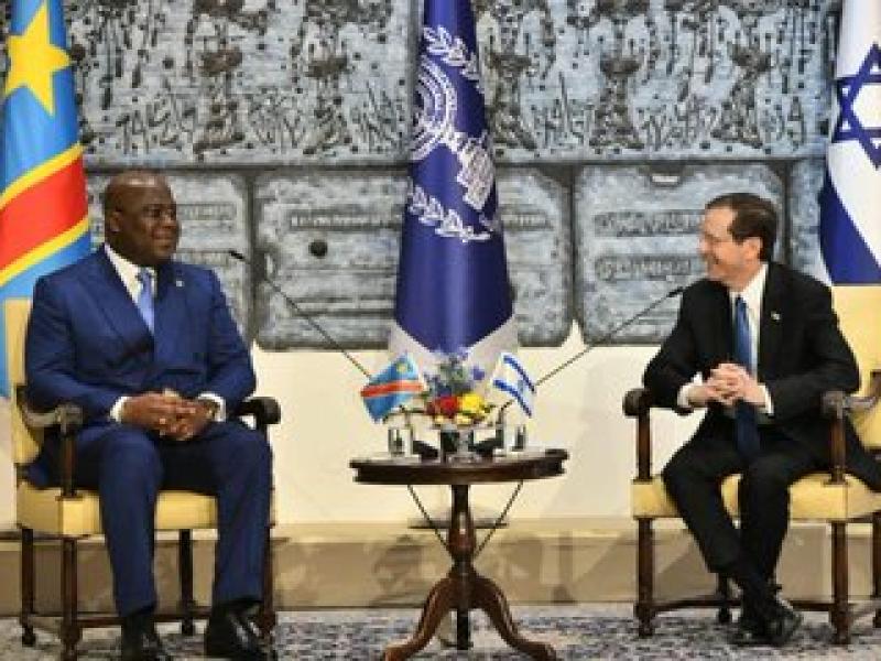 Tshisekedi et le président Israël. Photo droits tiers