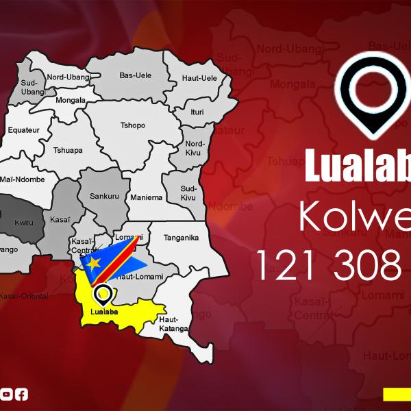 Province de Lualaba sur la carte de la RDC